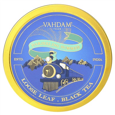 Vahdam Teas, рассыпной черный чай, летний Дарджилинг, подарочный набор, 1 жестяная банка