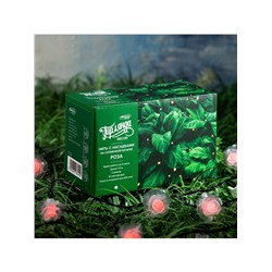 Гирлянда «Нить», 4.5 м, уличная, с насадками «Роза», IP44, 30 LED, 2 режима, солнечная батарея, тёмная нить, свечение красное