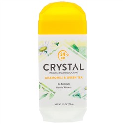 Crystal Body Deodorant, Невидимый твердый дезодорант, ромашка и зеленый чай, 70 г