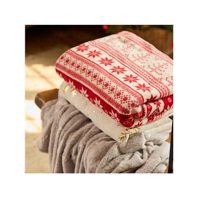 Плед «Этель. Новогодний узор», 150×200 см, корал-флис