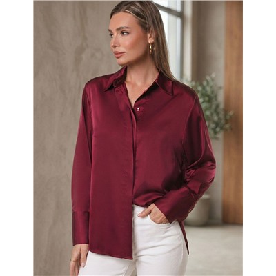 Блузка из сатина с эластаном