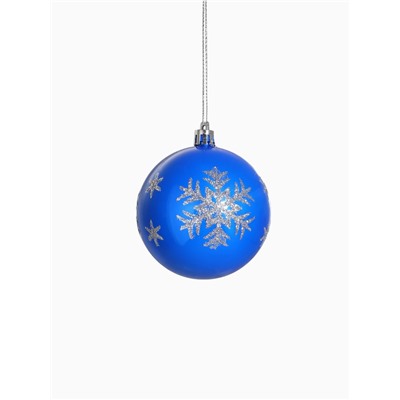Ёлочные игрушки «Снежинка капель», шары новогодние, d=8 см, набор 6 шт., синий