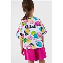 Комплект трикотажный для девочек: фуфайка (футболка), шорты PLAYTODAY, 1240208