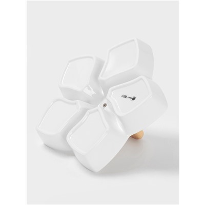 Менажница 5 ячеек BellaTenero, 25×25 см, фарфор, белая