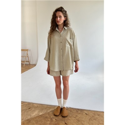 Костюм женский  SET019/33/Оливковый, белый