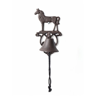 Колокол настенный «Конь», чугун, сувенирный декор, 13.5×14×25 см