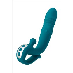 Зеленый вибратор с функцией Up Down и стимулирующим кольцом Mija - 19 см.