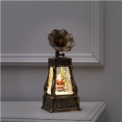 Светодиодная фигура «Граммофон с Дедом Морозом» 11×28×11 см, пластик, батарейки ААх3 (не в комплекте), USB, свечение тёплое белое