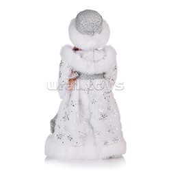 Сувенир музыкальный "Внучка деда мороза в белой шубе с поясом" с мелодией, 40 см