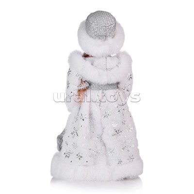 Сувенир музыкальный "Внучка деда мороза в белой шубе с поясом" с мелодией, 40 см