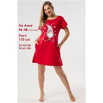 Туника новогодняя домашняя большие размеры Туж-гном НАТАЛИ, 1213914