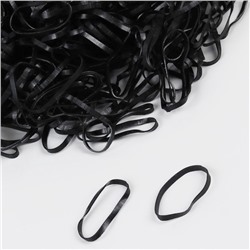 Силиконовые резинки для волос, набор - 680 (± 30) шт., d=2 см, 50 г, чёрная