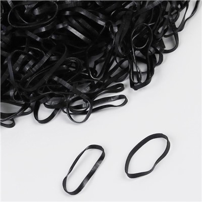 Силиконовые резинки для волос, набор - 680 (± 30) шт., d=2 см, 50 г, чёрная