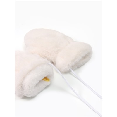 Варежки подростковые MINAKU, пушистые, 20 см, белые