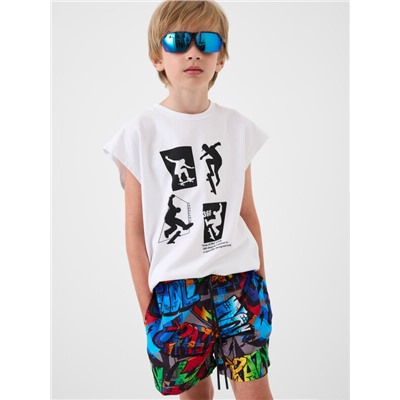 Шорты текстильные плавательные для мальчиков, средней длины