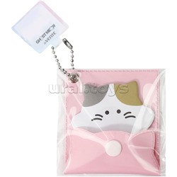 Клейкая бумага для заметок "Ghost Meow" 53x50 мм, 20 листов, офсет 80 г/м², печать 4+0, фигурная форма, в папке-конверте на кнопке с подвесом, "Белый котёнок"