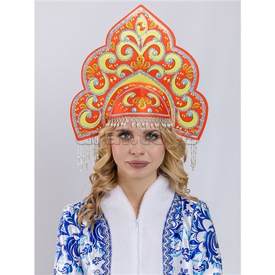 Кокошник "Русская Красавица" красный