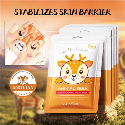 Маска для лица с аминокислотами и ниацинамидом ОЛЕНЕНОК Sadoer Animal