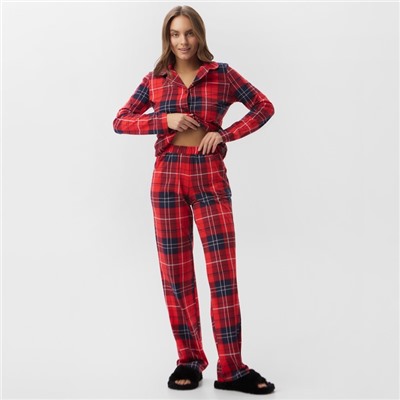 Пижама новогодняя женская (рубашка, брюки) KAFTAN Christmas, размер 40-42