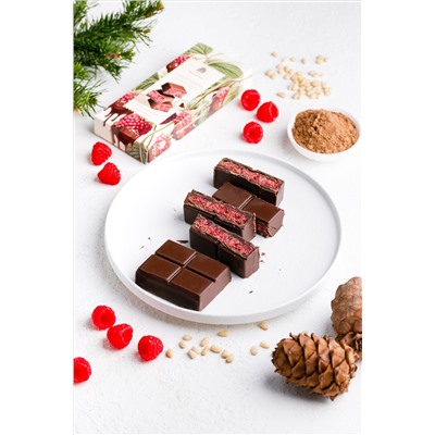 Шоколад Сибирский с Малиной и тестом катаифи / 200 г / ТМ Сибирский кедр