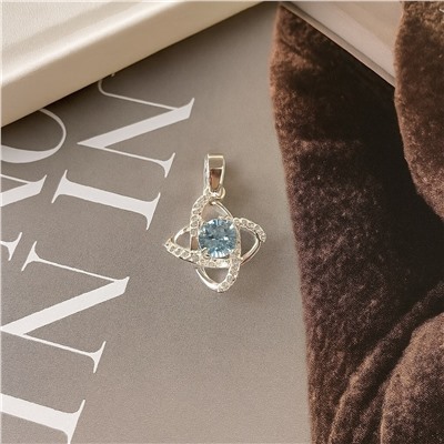 Кулон с камнем, покрытие: посеребрение, вставка: цирконы и фианиты, арт.007.070