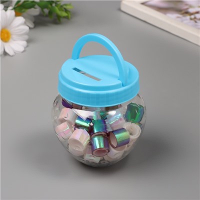 Клейкая лента пластик в банке «Перл. Белый и фиолет», набор 40 шт., 1.2 см, дл.0.9 м, 7×7×9 см