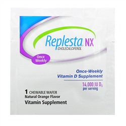Replesta, NX Cholecalciferol, Once-Weekly Vitamin D, Natural Orange, 14,000 IU, 8 Chewable Wafers