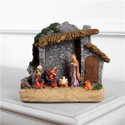 УЦЕНКА Светодиодная фигура «Рождество» 18×19×8 см, полистоун, от батареек ААх3, свечение тёплое белое