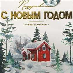 Пакет подарочный новогодний ламинированный, конгревное тиснение «С Новым годом», ML 23×27×11.5 см