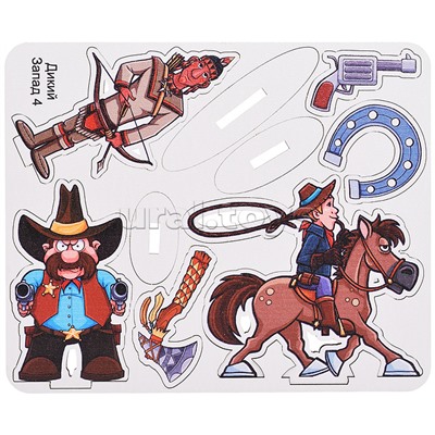 Игровой набор "Дикий запад" (дерево) крафтовая коробка