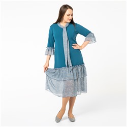 Платье, трикотаж, бирюзовый