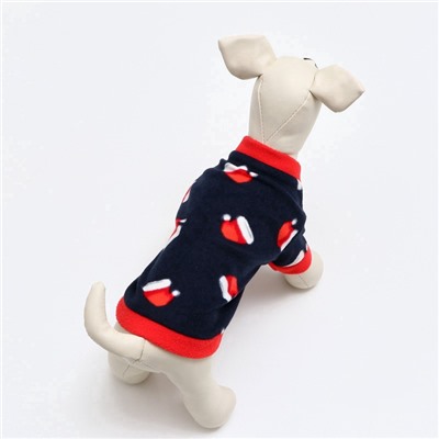 Толстовка для собак «Новогодний колпак», размер XS, синяя (ДС 21, ОШ 20, ОГ 30 см)