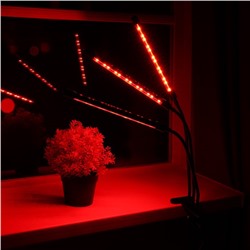 Фитосветильник для растений, светодиодный, 27 Вт, 250 мм, IP66, 5 В, USB, прищепка, таймер, биколорный