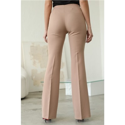 Брюки трикотажные женские, размер 46, бежевые