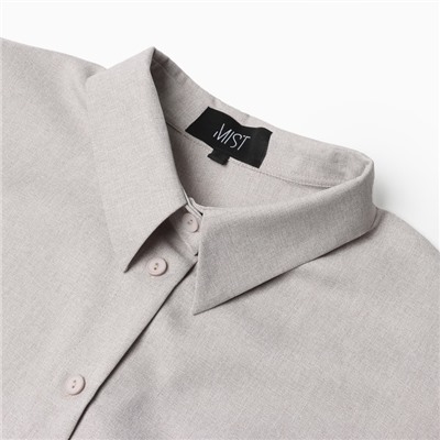 Блузка женская MIST plus-size, размер 58, серо-бежевая