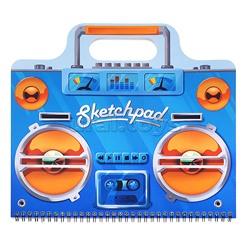 Скетчпад 60 л. "Магнитофон"белый офсет 120 г/м2 размер 295*260, гребень