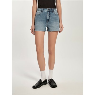 CONTE CON-755 Джинсовые шорты с эффектом потёртостей и необработанным краем