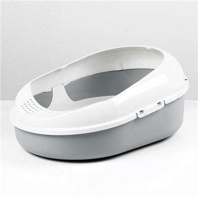 Лоток для кошек с сеткой и бортом «Космо» 51.9×37.8×21.3 см, серый