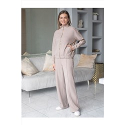 Брюки прямые из премиального футера двухнитки с эластаном VILATTE, 1228030