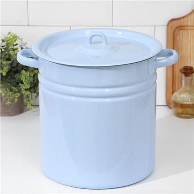 УЦЕНКА Кастрюля, 12 л, цилиндрическая, без крышки, серо-голубая