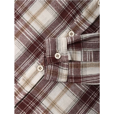 Рубашка детская фланелевая KAFTAN, размер 30 (98-104 см), коричневая