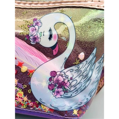 Sunflower Косметичка женская лодочка с пайетками 391, лебедь, разноцветный 21002