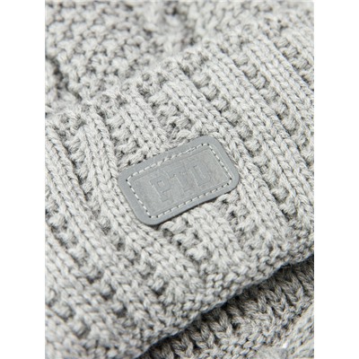 Комплект вязаный для мальчика: шапка, снуд