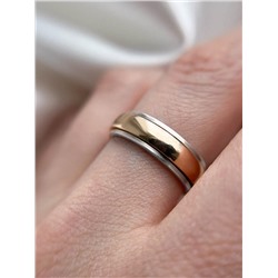 Кольцо с крутящимся элементом из чернёного серебра с позолотой - Господи, помилуй мя 925 пробы КВК-00-2