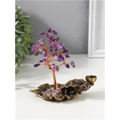 Подставка под благовония «Лягушка в фонтане у дерева», 72 камня, 8.5×13×15 см