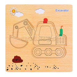 Пазл-вкладыш "Экскаватор"