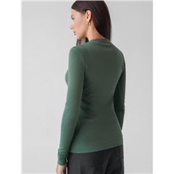 Джемпер с цельнокроеным воротом из премиального хлопка