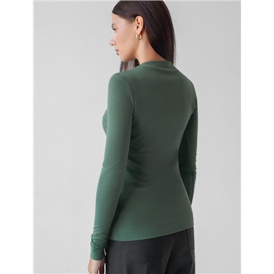 Джемпер с цельнокроеным воротом из премиального хлопка