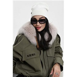 Шапка теплая в рубчик (Белый)