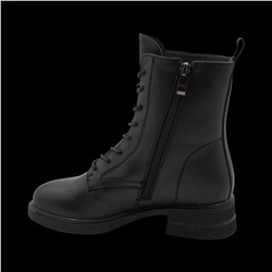 Ботинки из натуральной кожи на меху РА01-1 черные п/п